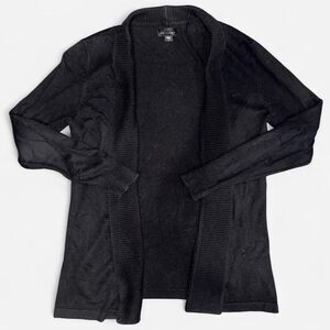 Black Shawl Collar Knit Cardigan